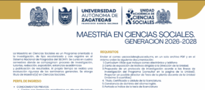 Convocatoria Maestría en Ciencias Sociales 2026-2028